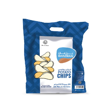 Barzman Fresh Potato Chips  Salted 24 pkts x 15gms