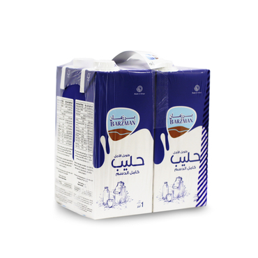 Barzman Long Life Full Fat UHT Milk  4 x 1 Ltr